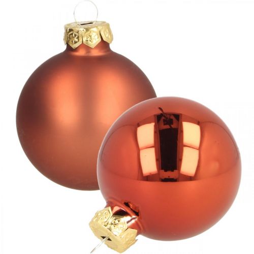 Kerstballen glas roest rood mat glanzend Ø5.5cm 26st