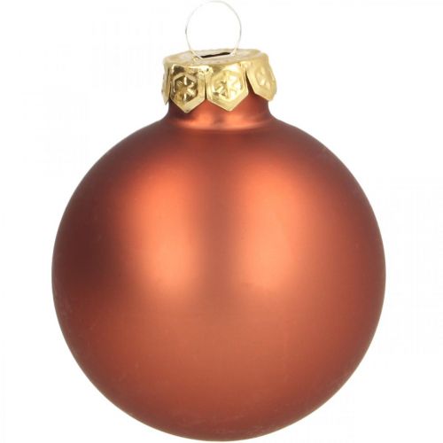 Floristik24 Kerstballen glas roest rood mat glanzend Ø5.5cm 26st