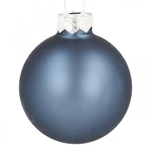 Floristik24 Kerstballen glas blauw mat glanzend Ø5,5cm 26st