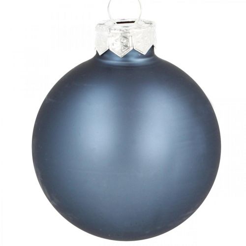 Artikel Kerstballen glas blauw mat glanzend Ø5,5cm 26st