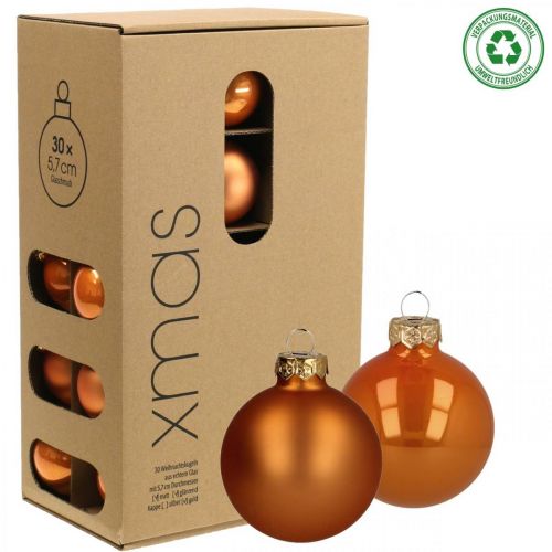 Floristik24 Kerstballen glas oranje mat glanzend Ø5.5cm 26st