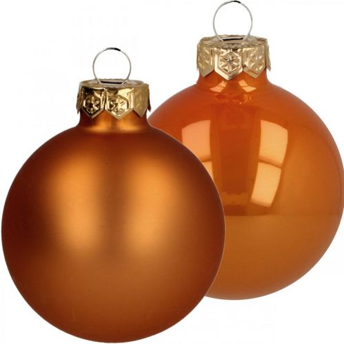 Artikel Kerstballen glas oranje mat glanzend Ø5.5cm 26st