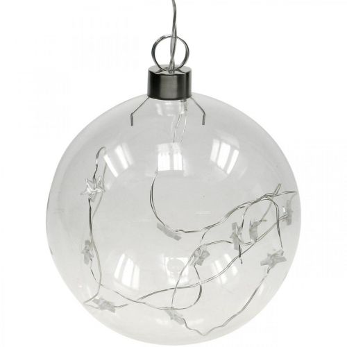 Floristik24 Kerstbal LED bol Ø12cm 15L binnen warm wit timer