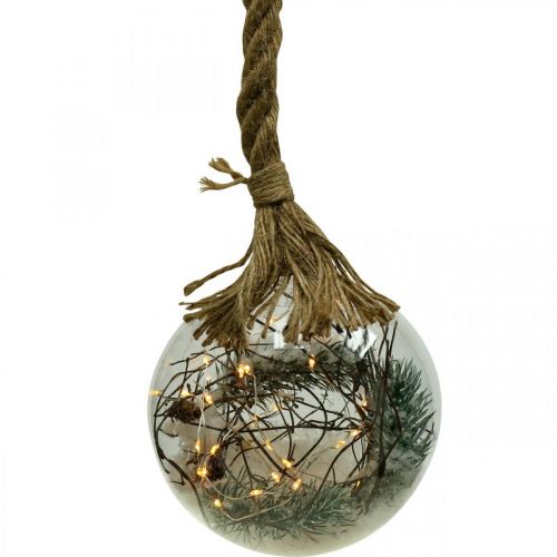 Artikel LED bal sneeuwspar binnen Ø14cm 30L warm witte timer