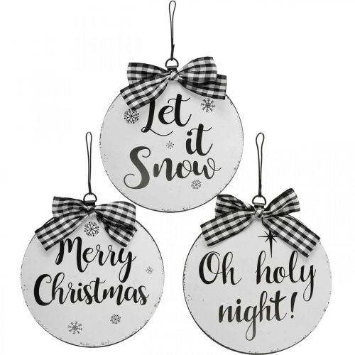 Artikel Decoratieve hanger kerstboombol metaal vintage Ø15cm 3 st