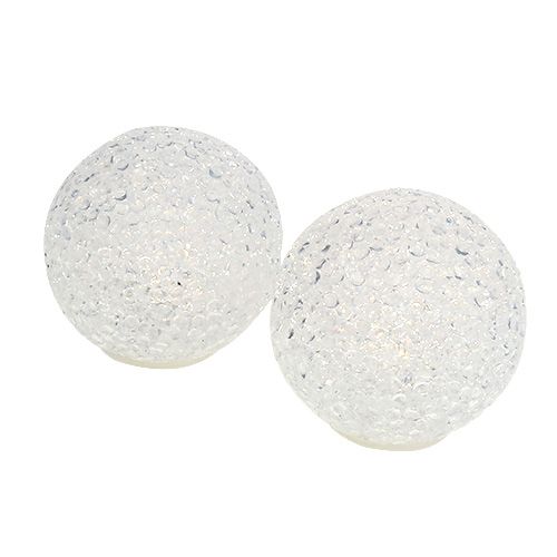 Floristik24 Bol met verlichting middel wit-warm Ø7cm 6st
