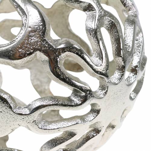 Floristik24 Decoratieve bol opengewerkt metaal zilver Ø15cm
