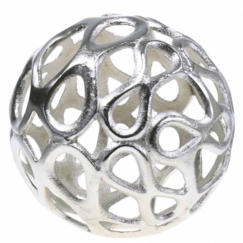 Floristik24 Decoratieve bal opengewerkt metaal zilver Ø20cm