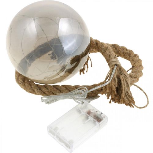 Floristik24 LED bal binnenlamp bal met touw Ø14cm 30L warm wit