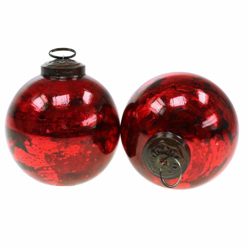 Kerstboomversiering kerstbal glas rood Ø10cm 4st | Floristik24.nl