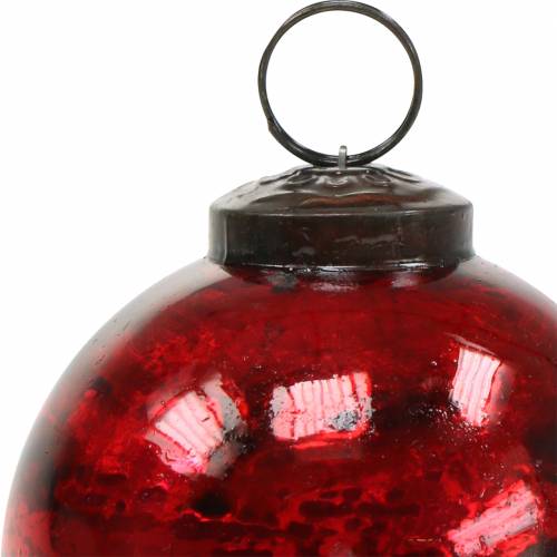 Floristik24 Kerstboomversiering kerstbal glas rood Ø8cm 6st