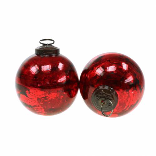 Floristik24 Kerstboomversiering kerstbal glas rood Ø8cm 6st