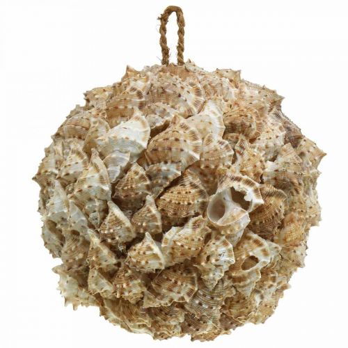 Schelpdecoratie bal zeeslakken Maritieme decoratie om op te hangen Ø18cm