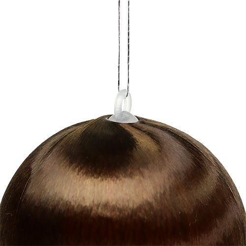 Floristik24 Kerstdecoratie bal kunststof Ø6cm bruin 6st