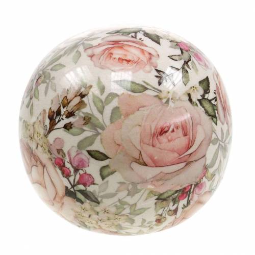 Floristik24 Decoratieve bol roos lichtroze aardewerk Ø9cm