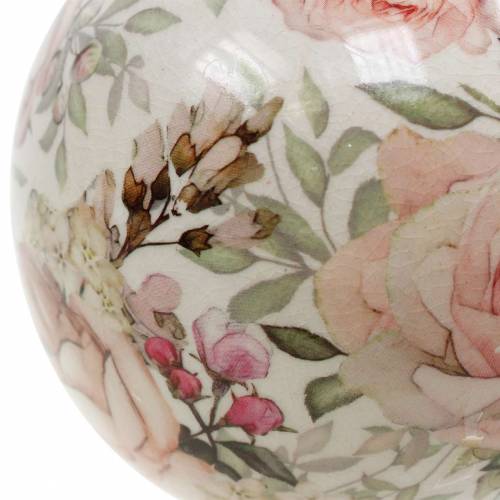 Floristik24 Decoratieve bol roos lichtroze aardewerk Ø9cm
