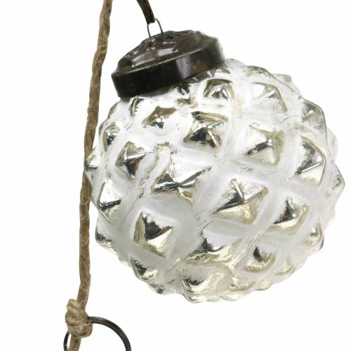 Floristik24 Kerstversieringsslinger kerstboomballen wit 120cm