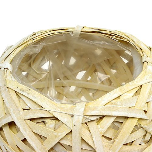 Floristik24 Ballenpot gemaakt van chip geel Ø23cm H19cm