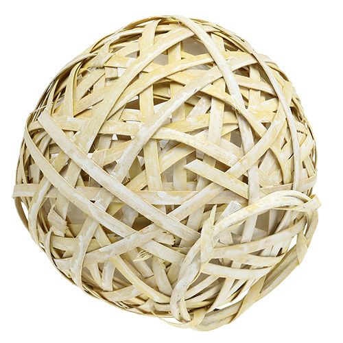 Floristik24 Ballenpot gemaakt van chip geel Ø23cm H19cm
