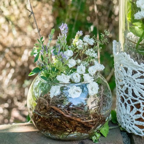 Artikel Bolvaas glas bloemenvaas rond glas decoratie H10cm Ø11cm