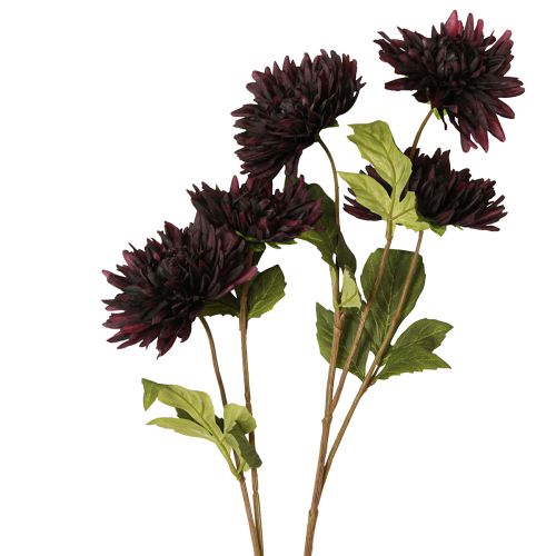 Kunstbloemdahlia met 5 bloemen in bordeauxrood 105cm