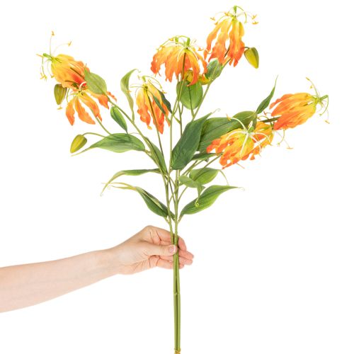Kunstmatige Gloriosa oranje bloem met lange stelen voor vazen 80cm 3 stuks | Floristik24.nl