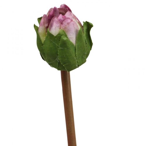 Artikel Kunstbloem Dahlia Paarse zijden bloem en knop H57cm