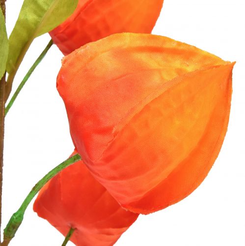 Artikel Kunstbloem oranje lantaarnbloem Physalis decoratieve zijden bloemen 93cm 2 st