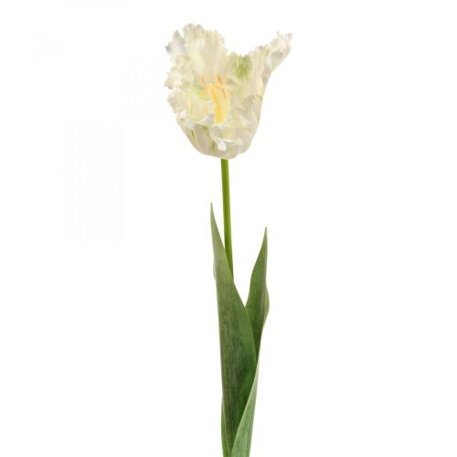 Artikel Kunstbloem papegaai tulp wit groen lentebloem 69cm