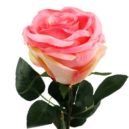 Floristik24 Kunstbloem roos gevuld roze Ø10cm L65cm 3st