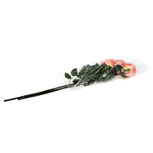 Floristik24 Kunstbloem roos gevuld roze Ø10cm L65cm 3st