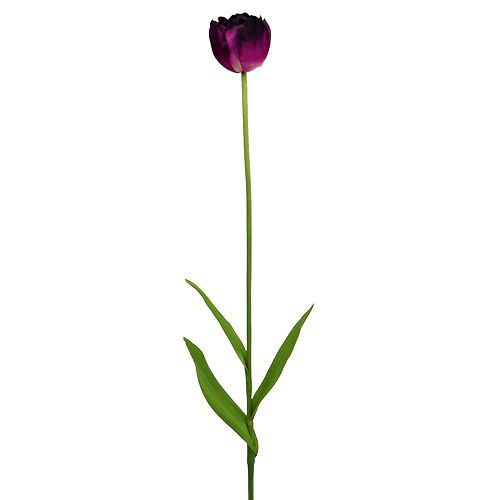 Kunstbloemen tulpen paarsgroen 84cm - 85cm 3st