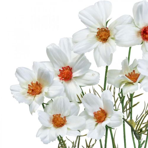 Artikel Kunstbloemen Cosmea witte zijden bloemen H51cm 3 st