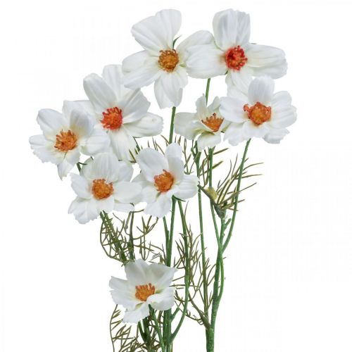 Artikel Kunstbloemen Cosmea witte zijden bloemen H51cm 3 st