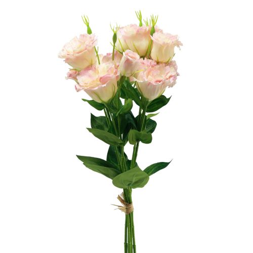 Artikel Kunstbloemen Eustoma Lisianthus roze crème 52cm 5 st