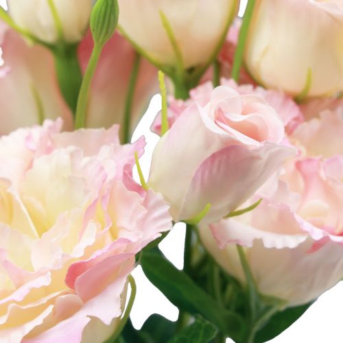 Artikel Kunstbloemen Eustoma Lisianthus roze crème 52cm 5 st
