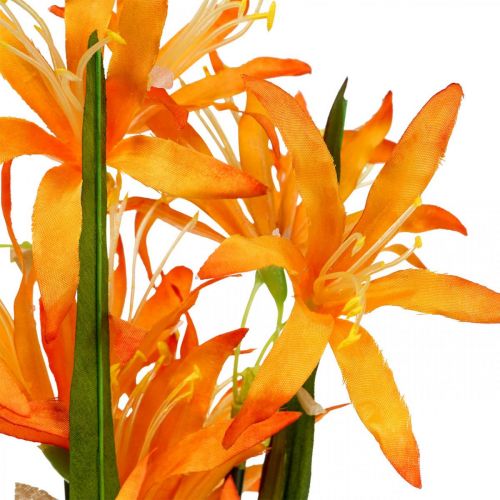 Artikel Kunstbloemen Nerine Oranje Guernsey Lelies Herfstbloemen 48cm