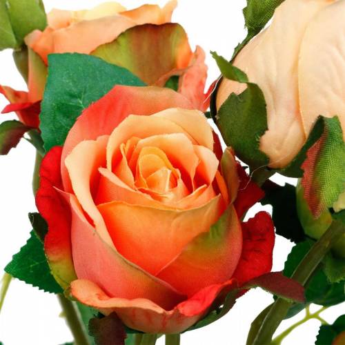 Artikel Kunstbloemen, boeket rozen, tafeldecoraties, zijden bloemen, kunstrozen geeloranje