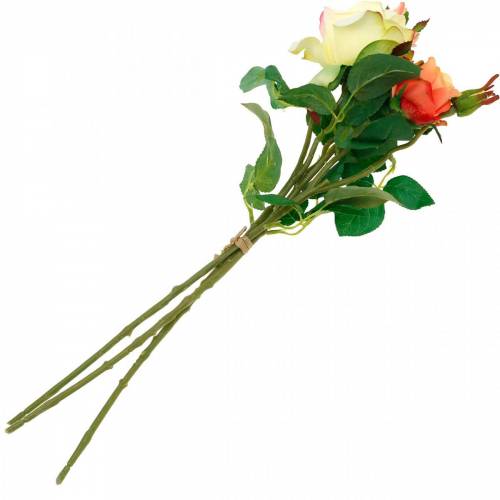 Artikel Kunstbloemen, boeket rozen, tafeldecoraties, zijden bloemen, kunstrozen geeloranje