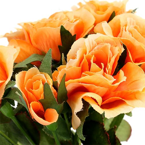 Artikel Kunstbloemen rozenboeket oranje L26cm 3st