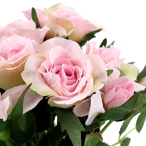 Floristik24 Kunstbloemen roos boeket roze L26cm 3st