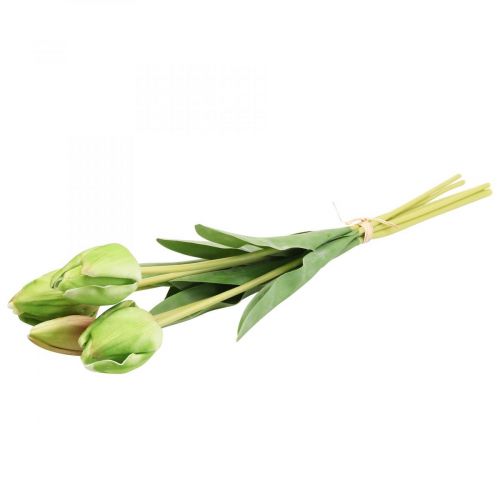 Artikel Kunstbloemen tulp groen, lentebloem 48cm bundel van 5