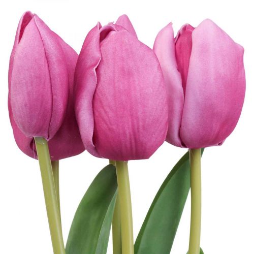 Floristik24 Kunstbloemen tulp roze, lentebloem L48cm bundel van 5