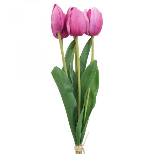 Kunstbloemen tulp roze, lentebloem L48cm bundel van 5