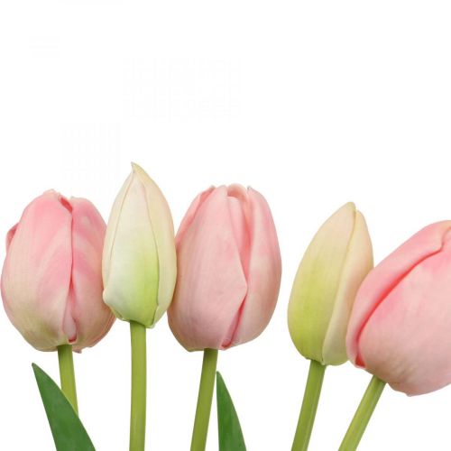 Artikel Kunstbloemen tulp roze, voorjaarsbloem 48cm bos van 5