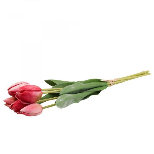 Floristik24 Kunsttulp rood, lentebloem 48cm bundel van 5