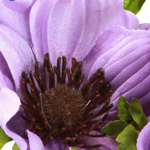 Artikel Kunstbloemboeket Anemoon Windflower Blauw Paars L28cm