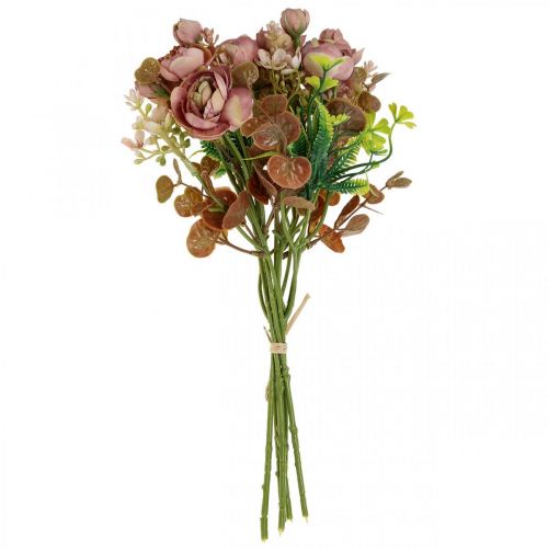 Artikel Kunstbloemen deco boeket ranonkel kunstroze 32cm
