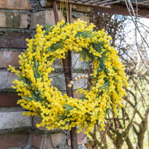 Artikel Kunstplant, zilver acacia, deco mimosa geel, 39cm 3st