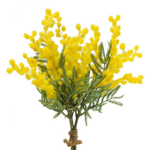 Floristik24 Kunstplant, zilver acacia, deco mimosa geel, 39cm 3st